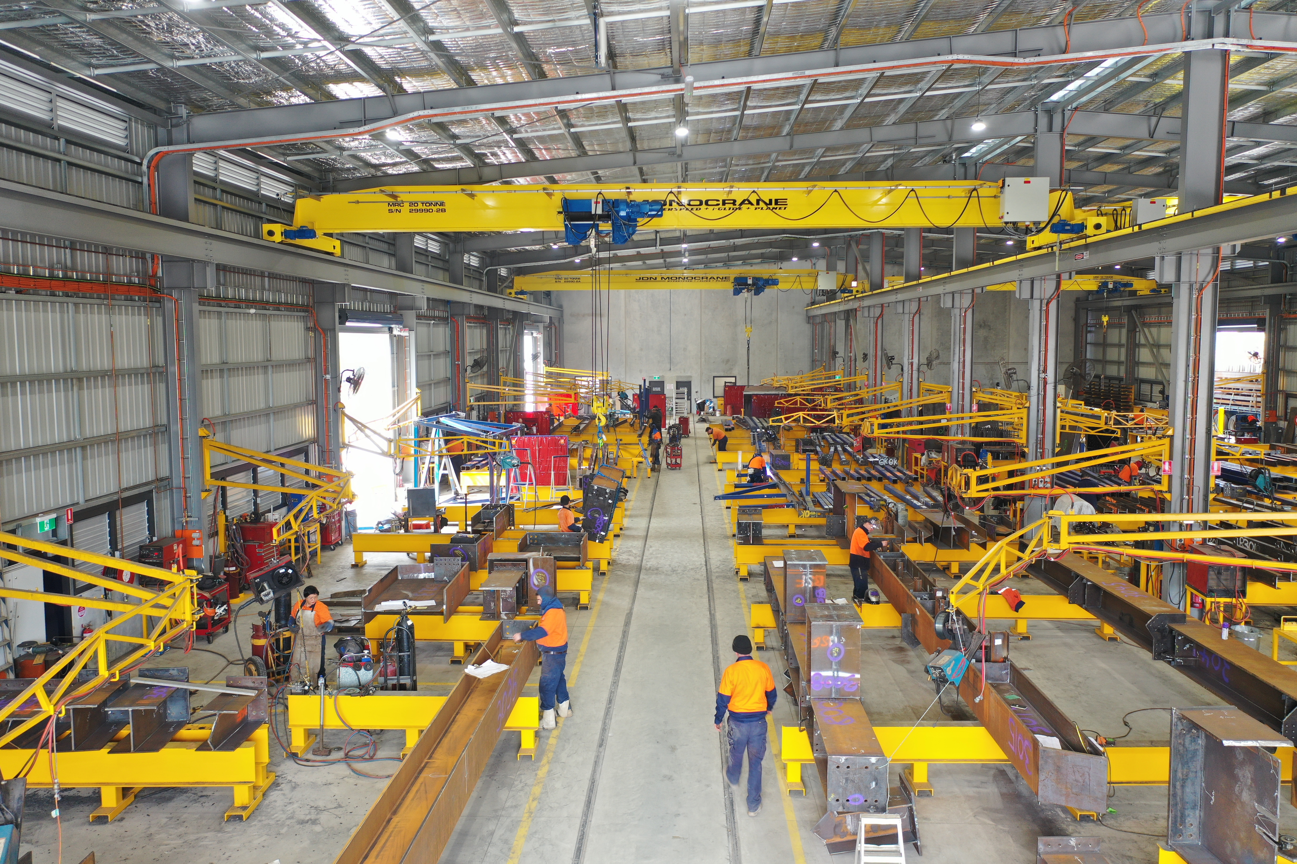 State-of-the-art steel fabrication workshop with modern equipment and manufacturing facilities